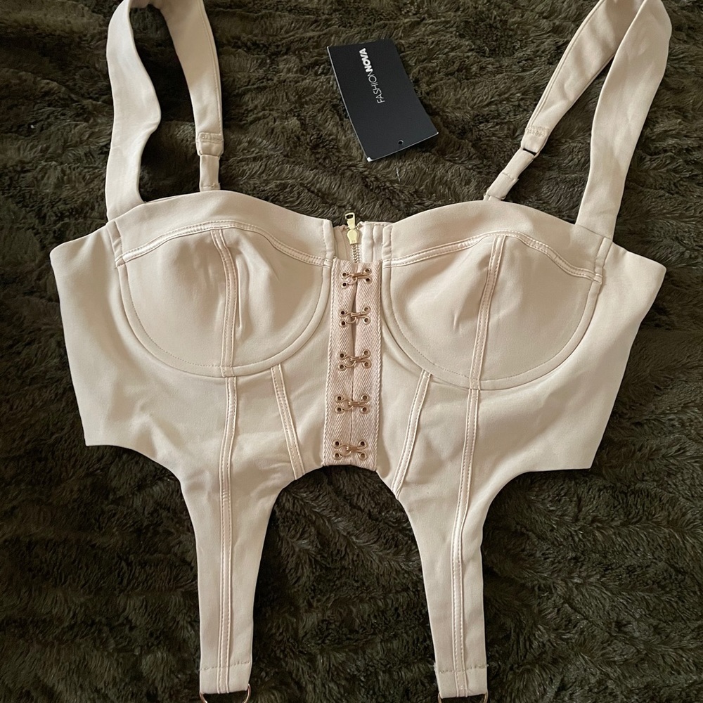 Champagne Corset Crop Top